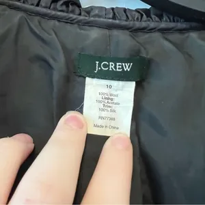 J. Crew Wool & Silk Ruffle Front Coat Size 10 thumbnail 3