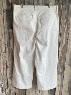 Ella Moss wide leg cropped ankle pant winter white casual work office cottage 14 thumbnail 4