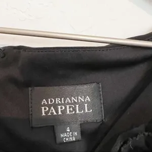 Adrianna Papell Rosette Dress Size 4 Black 3D Floral Elegant Wedding‎ Guest Prom thumbnail 4