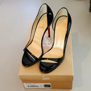 New Christian Louboutin Black Patent Leather Toboggan thumbnail 2