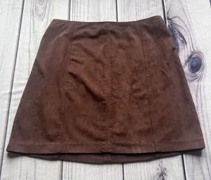 Abercrombie & Fitch Brown Vegan Suede Mini Skirt thumbnail 1