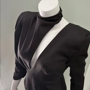 House of CB Black Long Sleeve Mink Dress NEW thumbnail 3