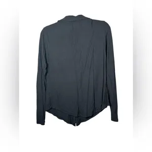 Steve‎ Madden Ribbed Ruched Button Down Long Sleeve Top Black Size M thumbnail 6