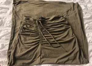 House of Harlow 1960 Olive Green Ruched Strapless Midi Dress XS thumbnail 5