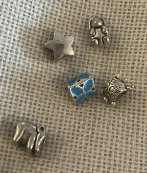 A495 charm bracket silver plated 5 pcs Gray thumbnail 1