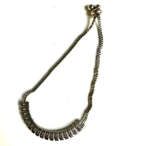 Faux diamond adjustable tennis bracelet Silver thumbnail 7