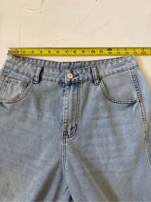 SHEIN Woman Baggy Barrel Jeans Casual Light Blue Size 10 thumbnail 7