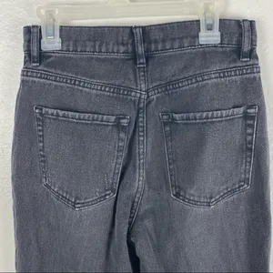 PACSUN Black Wash High Rise Straight Ripped Distressed Frayed Hem Jeans Size 24 thumbnail 10