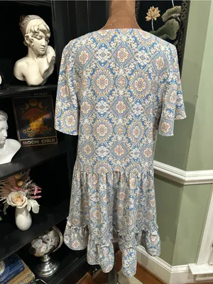Hailey & Co Blue Floral Button‑Down Flirty Dress – Size Small thumbnail 7