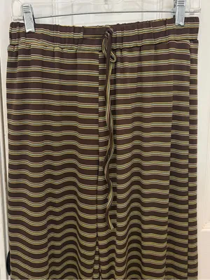 NWOT DolceAmara Striped Wide Leg Pant and Cardigan Set in Brown thumbnail 7