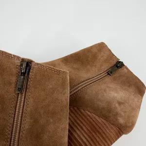 Lucky Brand Boots Women 8.5M Brown Leather Suede Wedge Heel Yakeena Ankle Bootie thumbnail 7