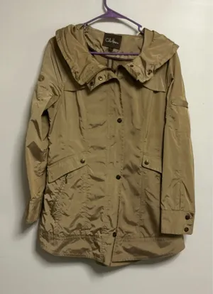 Cole Haan Women's Tan Beige Iridescent Lightweight Trench Rain Coat thumbnail 1