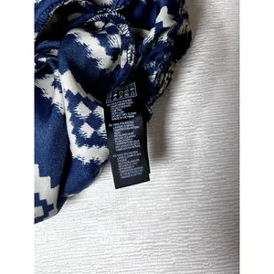 Forever 21 Navy Blue White Geometric Ikat Diamond High Rise Pants Small thumbnail 4