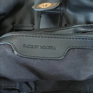 Badgley Mischka Black Faux Leather Shoulder Bag Minimalist Classic Everyday thumbnail 8