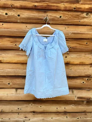 Kourt Light Blue Size S Juliet Cotton Lace Collar Mini Dress Few Moda thumbnail 5