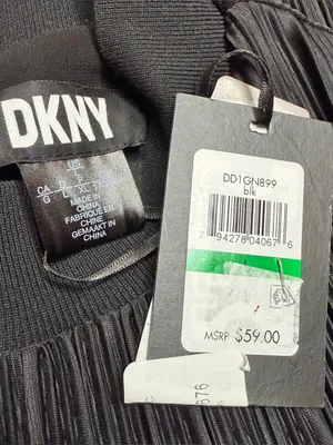 DKNY Pleated Sleeveless Mock Neck Top Blouse Black Large L NWT Workwear Office thumbnail 4