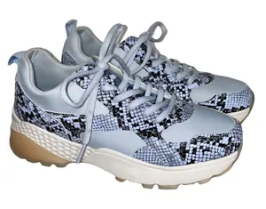 Shoe Dazzle‎ Zoee Blue Faux Snakeskin Platform Sneakers thumbnail 1