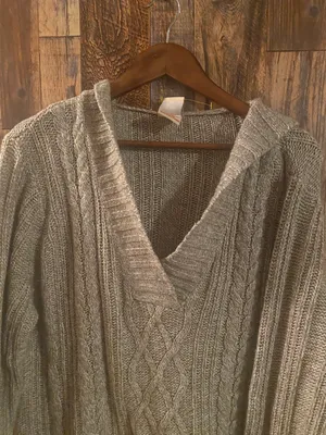 Faded Glory women's knit sweater with hoodie gray size 3X thumbnail 3