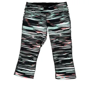New Balance NB Dry size Large capri length‎ athletic leggings black pink green thumbnail 2