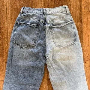 PacSun Two Tone Denim Dad Jeans High Waisted Button‎ Fly Raw Hem Size 24 Grunge thumbnail 8
