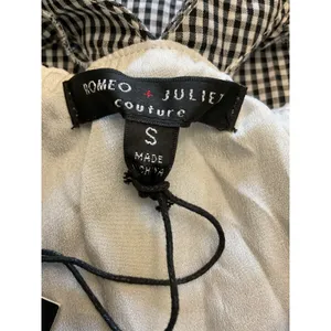 Romeo + Juliet Couture Gingham Ruffle Strap Dress Black White‎ Sleeveless Mini Summer Casual thumbnail 11