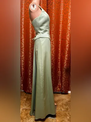 Vintage Y2K Dave & Johnny Laura Ryner Sage Green Satin Skirt Set Size 7-8 thumbnail 4