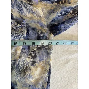 Free People Floral Sheer Long Tab Sleeves Blouse Size XS Button Up Pockets thumbnail 6