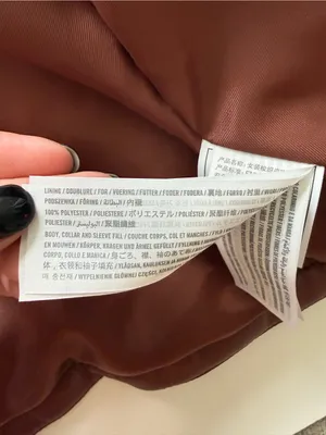 Abercrombie & Fitch Vegan Leather Mini Puffer Coat - Size Large - Cognac thumbnail 7