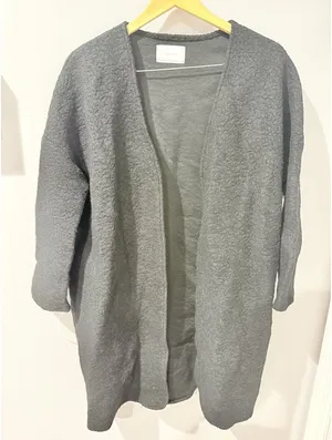 Oak and Fort Classy‎ Black Long Wool Blend cardigan Women S Oversized Jacket thumbnail 1