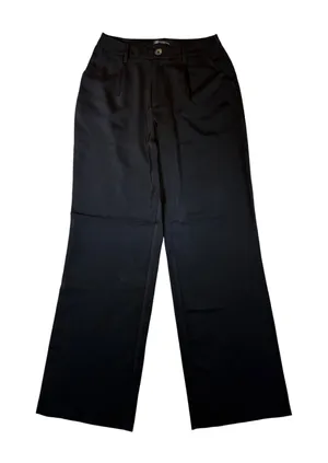 Versona Modern Wide Leg Trousers Black High Rise Pleated Dress Pants Womens 6 thumbnail 1