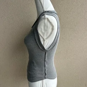 We the Free Classic Light Gray Tank Top Cotton Ribbed Fitted Size XS thumbnail 3