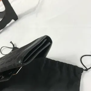 Fendi Zucchino Vintage Black Logo Flap Wallet Clutch with Silver Buckle EUC thumbnail 4