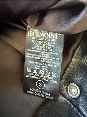 BLANKNYC Black Faux Leather Jacket Size Small thumbnail 7