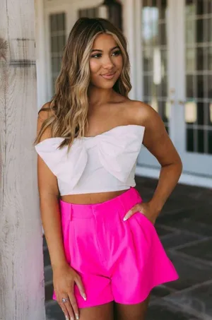 These Three Boutique white bow top thumbnail 1