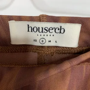 House of CB Erin Mesh Chocolate Brown Print Flare Pants Womens Small thumbnail 10