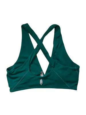 FP Movement Never Better V-Neck Sports Bra in Dark Green - Size S thumbnail 2