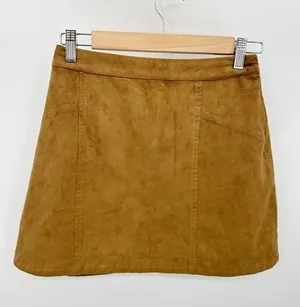 Abercrombie Women‎ Mini Faux Suede Skirt Size 0 Festival Boho Western thumbnail 1