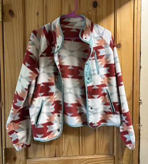 Aztec button up fleece jacket Multiple thumbnail 1