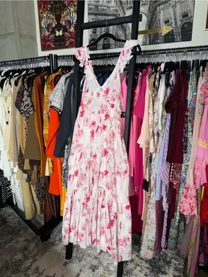 MISA Los Angeles x REVOLVE Morrison Floral Ruffle Midi Dress Women’s Small EUC thumbnail 7