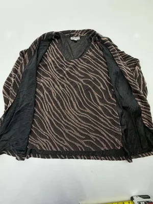 JM Collection Petite Women's Black & Gold Metallic Zebra Print 2-Piece thumbnail 2