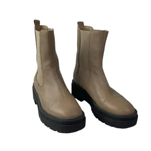 Sam Edelman Wellington Beige Tan Round Toe Slip On Mid Calf Chelsea Boots Sz 7.5 thumbnail 5