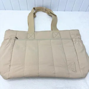 VASCHY Beige Quilted Tote Bag‎ with zipper thumbnail 12