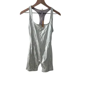 Skims Women Nickel Metallic Swim Cycle Suit NWT Size S ( Sold Out) thumbnail 4