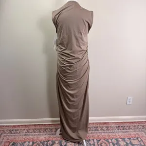 Abercrombie & Fitch Womens Brown Ruched Draped Maxi Dress Size XL NEW thumbnail 3