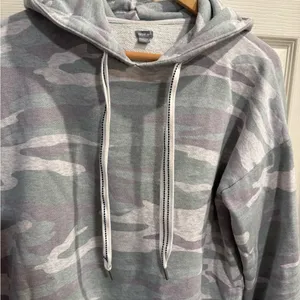 Aerie Camouflage Hooded Oversized Pullover Sweatshirt thumbnail 3