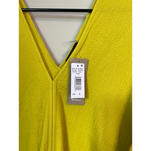 New Natori Onsen Cotton Caftan Dress Yellow Size Large thumbnail 3