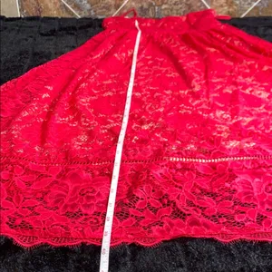 Women's NSR Crochet Stretch Lace Midi Dress Vibrant Reddish Pink Small NWOT thumbnail 14
