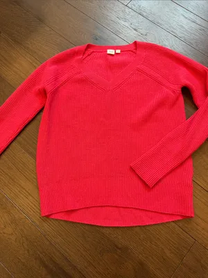 Gap Women’s V-Neck Ribbed Sweater - Pink Size Small - C44-004 thumbnail 5