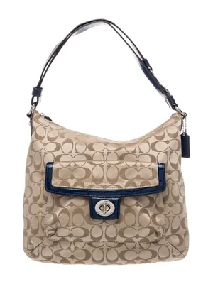 Coach Penelope Signature Sateen Convertible Hobo / Shoulder Bag Tan F19232 thumbnail 1