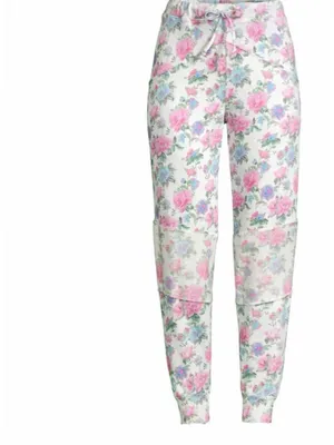 Love Shack Fancy Floral Jogger Pants - Pink & White thumbnail 2